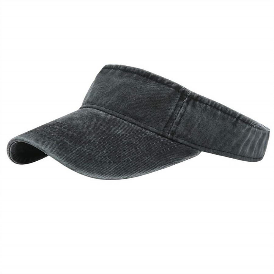 1 Stück Universal-Sonnenhut mit breiter Krempe für Herren und Damen, Vintage-Waschdesign, Hohl oben, Baseballkappe für Sommerurlaub, Outdoor-Party Adjustable black