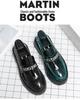 2024 Men's Shiny Patent Leather Loafers with Thick Sole and Height-Boosting Chunky Heel