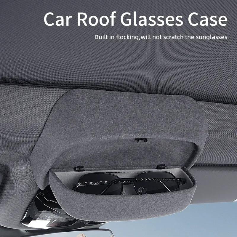 -Car Sunglasses Holder Suede Glasses Case Sunroof Sunglasses Storage Box For BMW 3 5 Series X3 X5 G01 G02 G05 G07 U11 G20 G30 G6