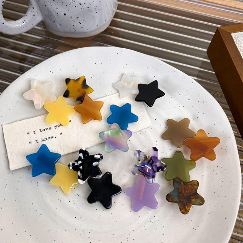 UXSL Simple Acetic Colorful Stars Hairpins for Woman Girls Sweet Cute Star Hairclips Decorate Barrettes Fashion Hair Accessories