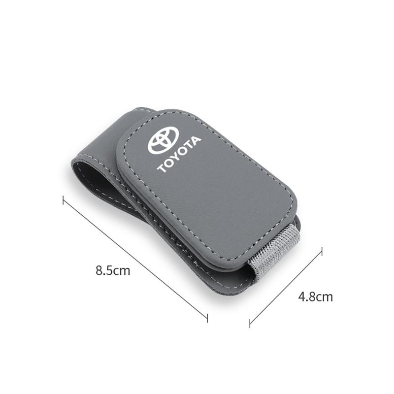 Car Accessories Sun Visor Sunglasses Holder PU leather Glasses Clip For Toyota Corolla Yaris Aygo Prius CHR Camry Auris Avensis