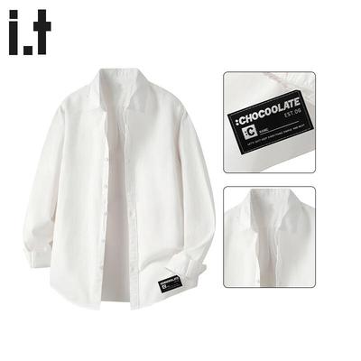 CHOCOOLATEit Men's Cotton Long-Sleeve Casual Shirt