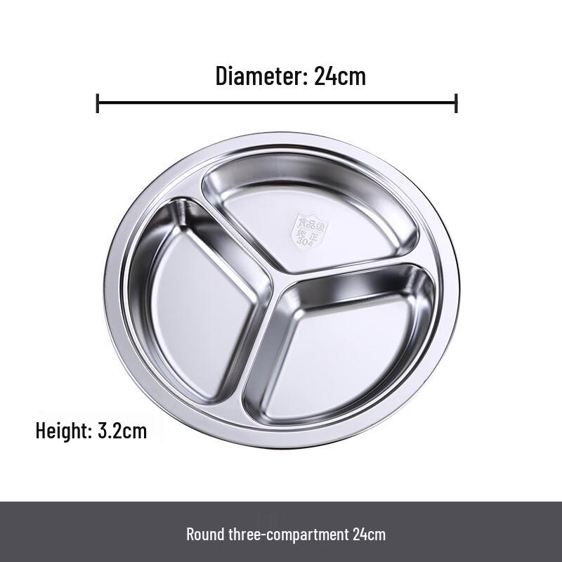 Stainless Steel Divided Lunch Box with Lid