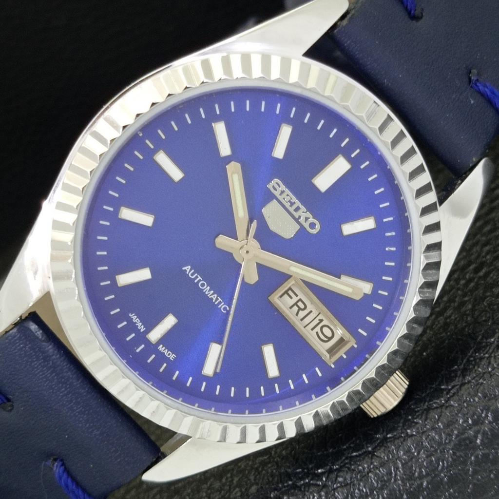 

AUTOMATIC VINTAGE REFURBISHED SEIKO 5 JAPAN MENS BLUE COLOR DIAL WATCH a440591-4 Sk-a440591