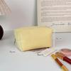 Striped Seersucker Makeup Pouch Large Capacity Durable Zipper Portable Compact Cosmetic Storage Bag for Short Trip Use