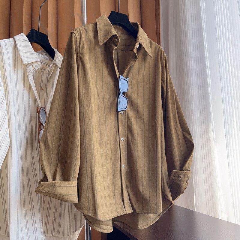 Autumn 2025 Women's Striped Loose Fit Slimming Shirt