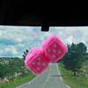 Dice Car Ornament, Autophagy Dice - 1 Pair Plush Car Interior Dice | Soft