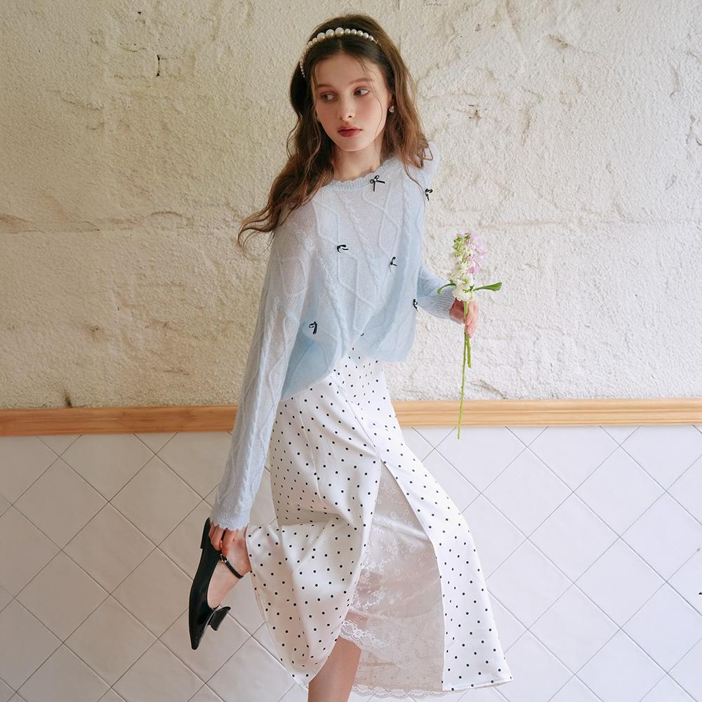 Ceme Adu Cest_Polka Dot Lace Layered Skirt