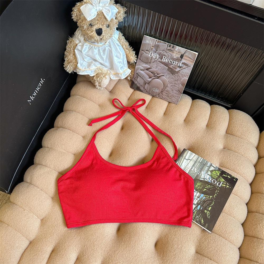 Halterneck Wireless Camisole: Backless Bandeau Vest for Students