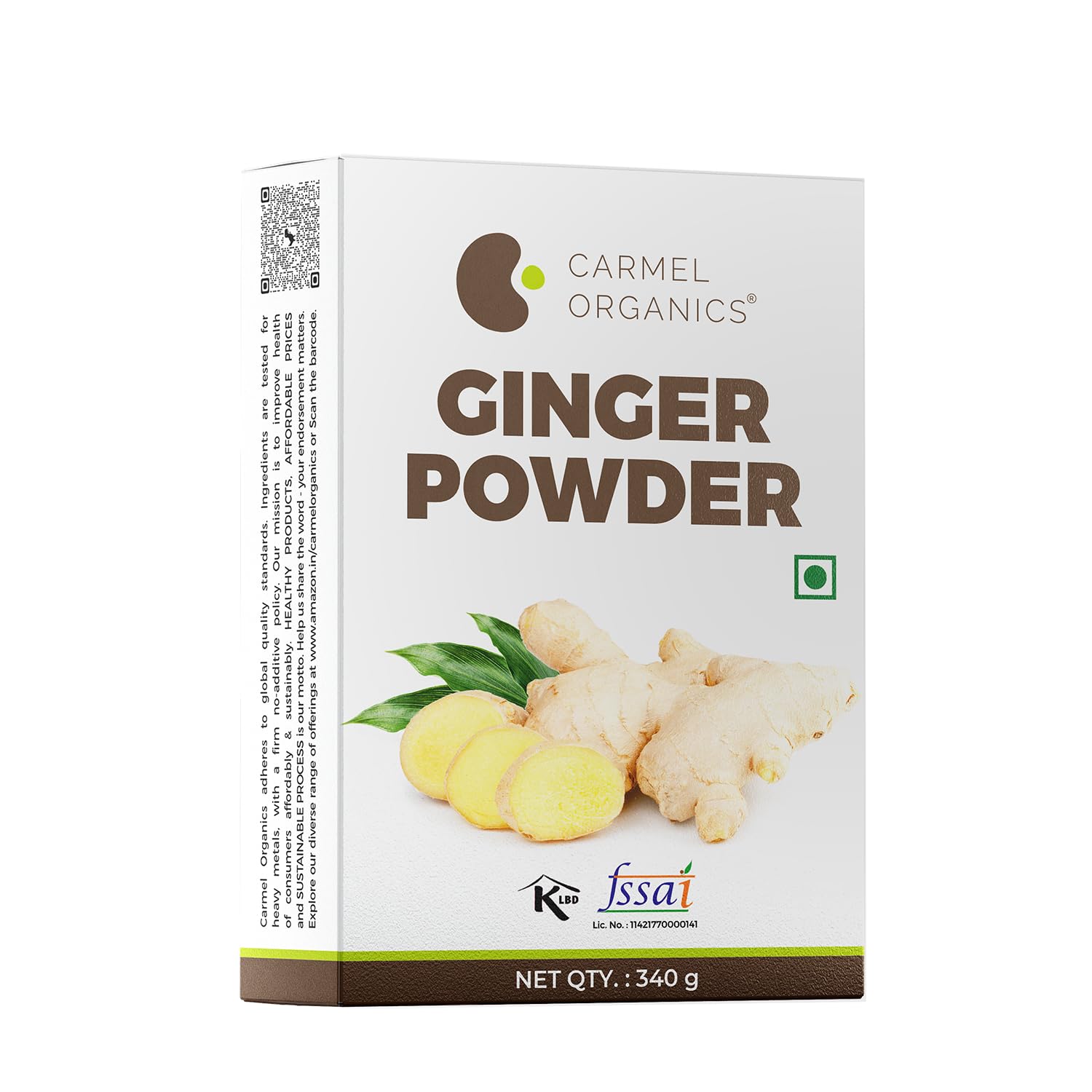 CARMEL ORGANICS Ginger Dried Root Powder 340 Grams