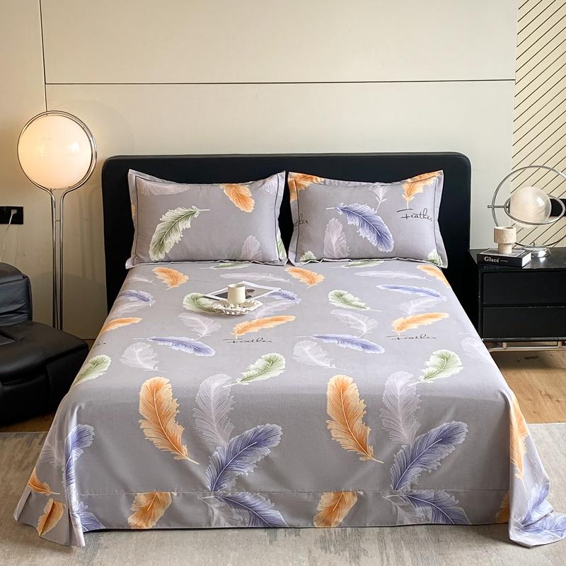 Retro Floral Pattern Bed Sheet Set 100% Cotton Bed Sheets Soft Breathable Bedspread with Pillowcases Queen Size Bedding Set