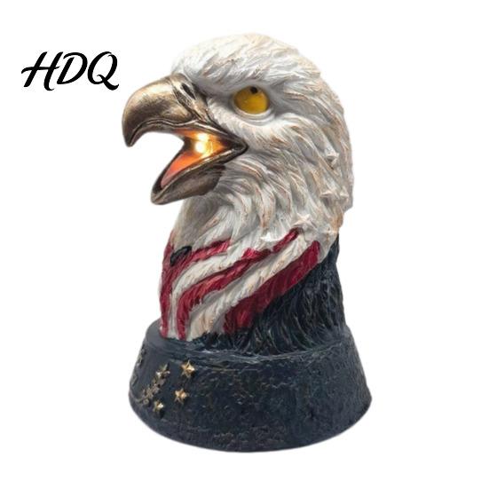 Nature Inspired Night Light Bald Eagle Table Lamp Patriotic American Head Bedside