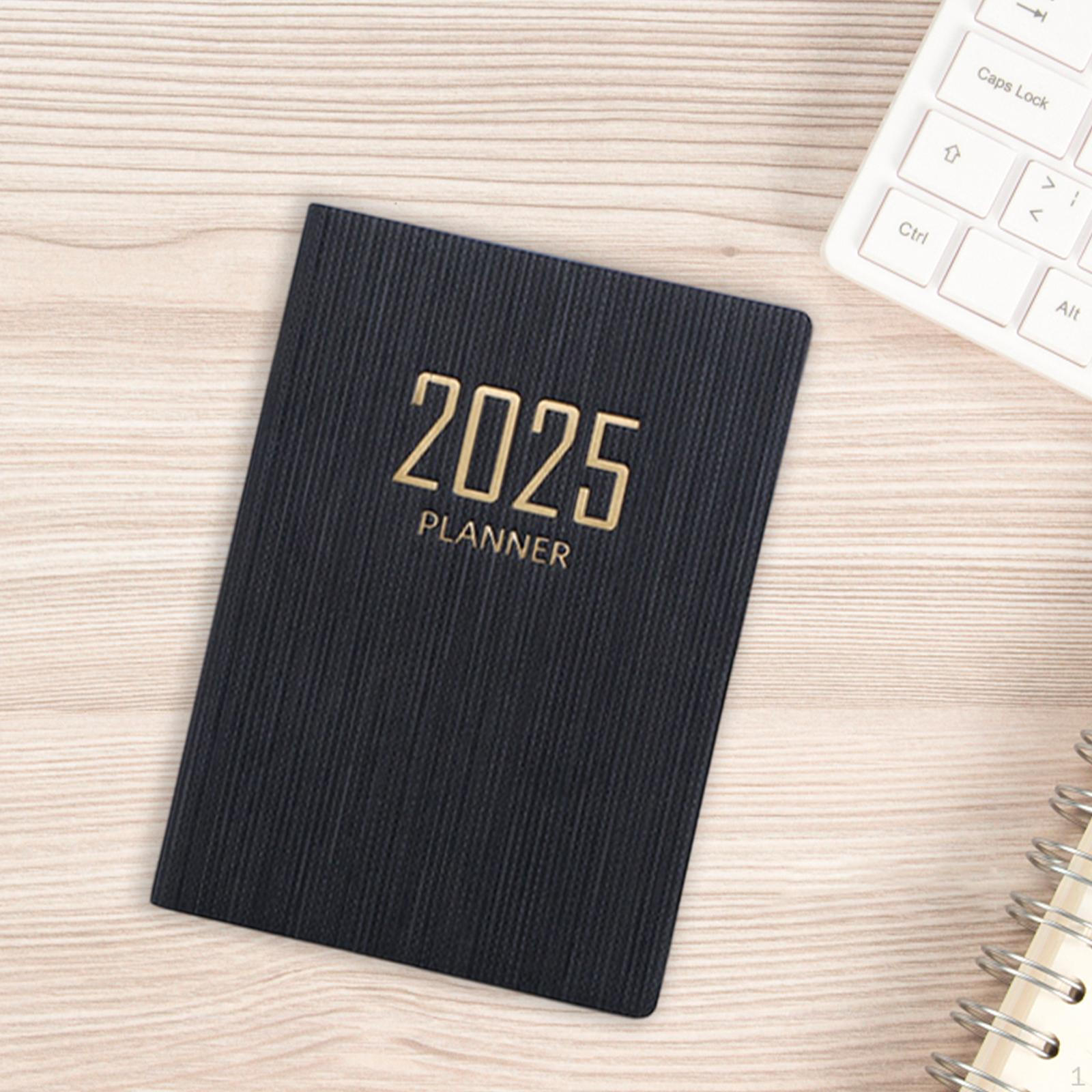 

Планировщик A7 для еженедельной и ежемесячной организации с января по декабрь. Портативный блокнот. Главная страница Black