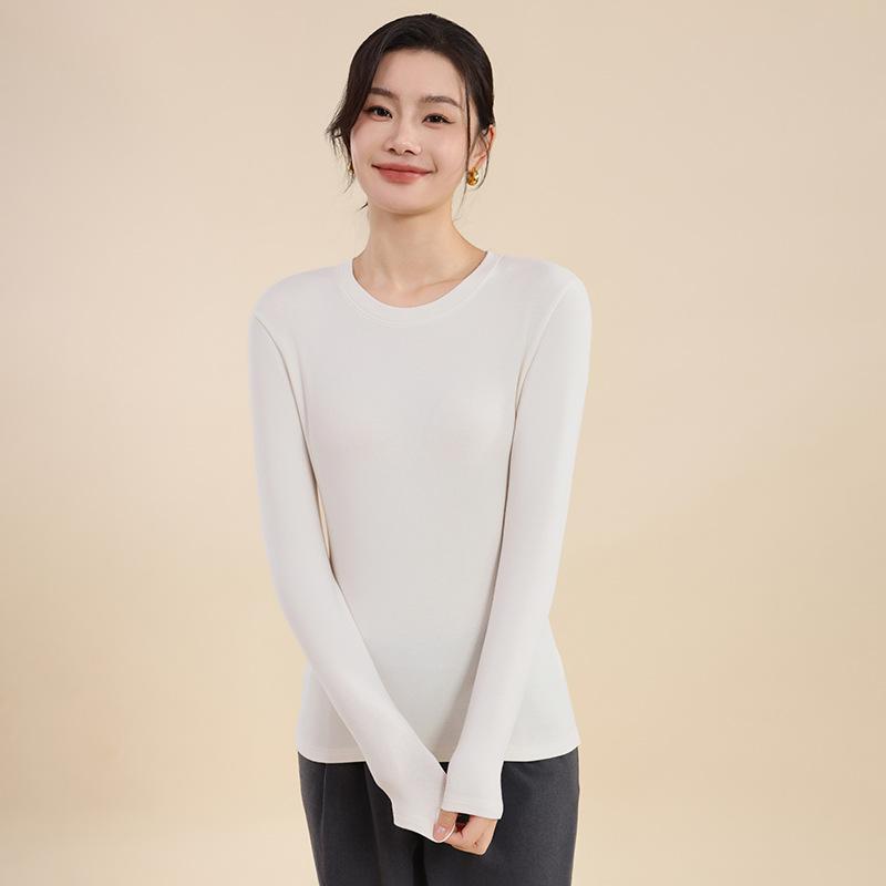 TIFICY Women's Fashion Casual Solid Color Print Spring Fall Long Sleeve O-Neck Pullovers & Long Sleeves