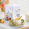 Coffee Cup Saucer Set Gift Box Household Ceramic Cup Wedding Souvenir Teachers' Day Staff Birthday Gift Milk Foam Cup