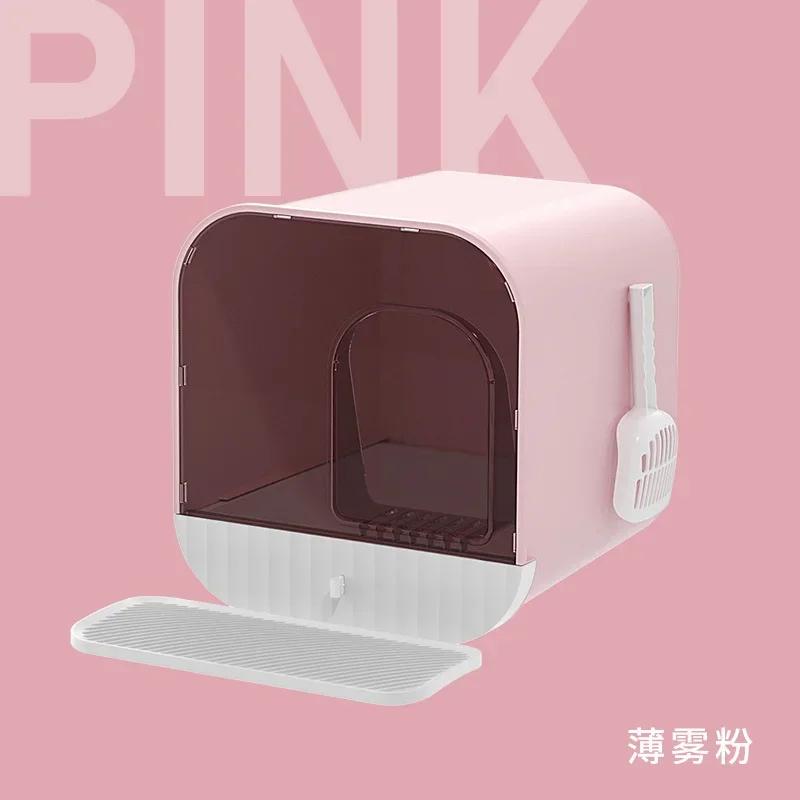 Lettiera per gatti Design di lusso Chiusa Anti-spruzzi Toilette per gatti Grande spazio Porta scura Lettiera per gatti Villa Ridurre l'odore Forniture per gatti