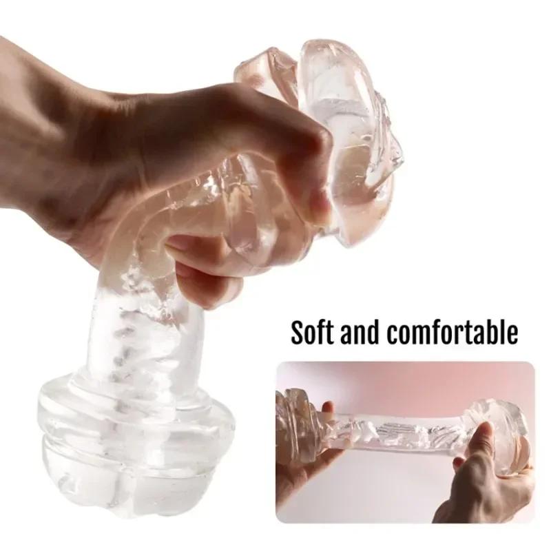 Male Masturbator Cup Soft Pussy Sex Toys Transparent Vagina Adult Endurance Exercise Adult Supplies Vacuum Pocket Cup for Men