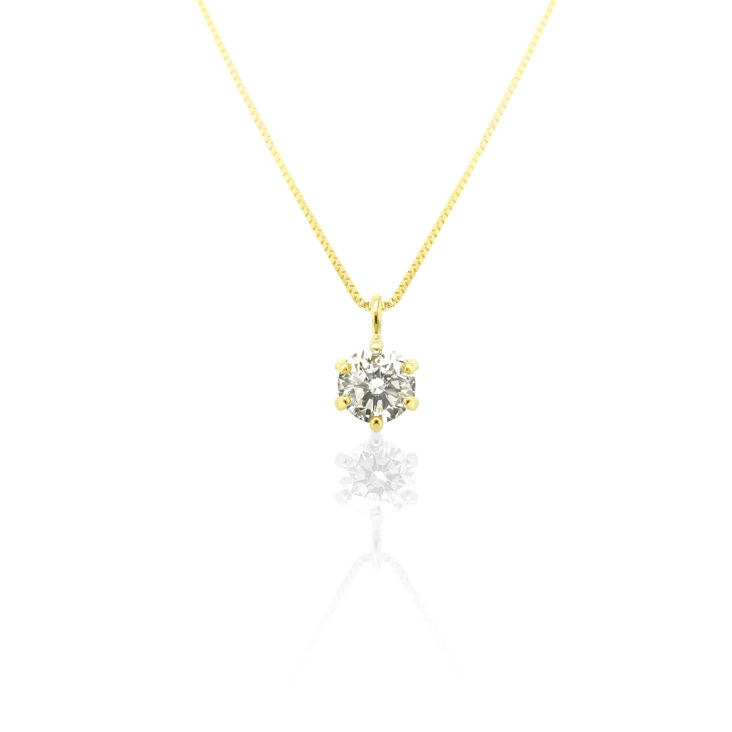 

miwahouseki K18 Yellow Gold Natural Stone Diamond Single Carat Venetian Chain Necklace 0.2 золотий