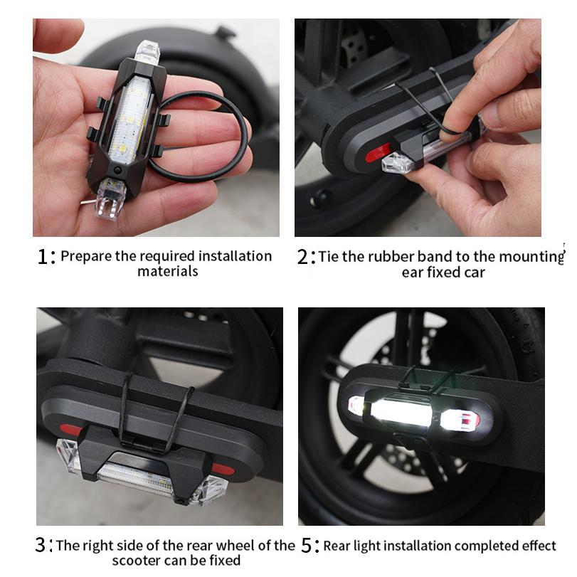 USB Rechargeable LED Bicycle Tail Light Mountain Bike Safety Driving Warning Front Rear Flashing Lights Night Riding Accessories