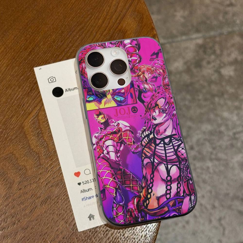 Anime Jojo Bizarre Adventure Für IPhone 17 16 15 11 12 13 14 Pro Max Plus Pro Wellige Transluzente Rückseite Handyhülle