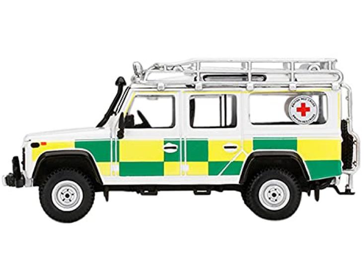 TrueScale Miniatures MINI GT Scale Land Rover Defender 110 British Red Cross Search and Rescue North America Exclusive Finished Model 1/64 (Right-Hand