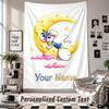 Wall Hanging Tapestry With Custom Name & Text, Diddl Decorative Tapestry For Bedroom
