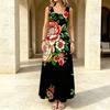 U-Neck Sleeveless Floral Print Maxi Dress Comfy & Versatile,Perfect for Daily Casual Wear & Vacation Travel Photos