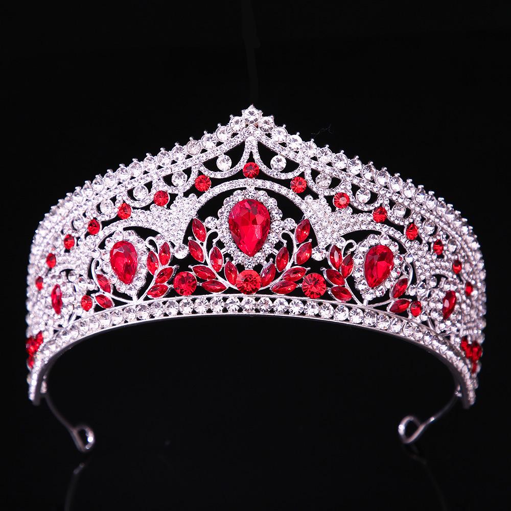 DIEZI Elegante Luxus Königin Prinzessin Rosa Kristall Diadem Für Frauen Mädchen Hochzeitsparty Barock Strass Krone Haar Schmuck