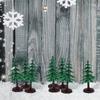 20Pcs Mini Christmas Tree Decorations Artificial Pine Trees Tabletop Holiday Scenery Landscape Craft DIY Xmas Village