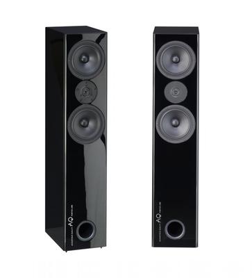 Acoustique Quality PONTOS 8 Audiophile Floorstanding Speaker, Two-way Design with 220W Power / Black HIGH GLOSS Lacquer, Acoustique Quality