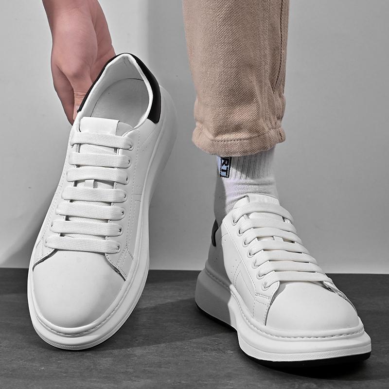 Fashion four seasons first layer cowhide sheepskin trendy men s board shoes comfortable versatile men s casual shoes 38