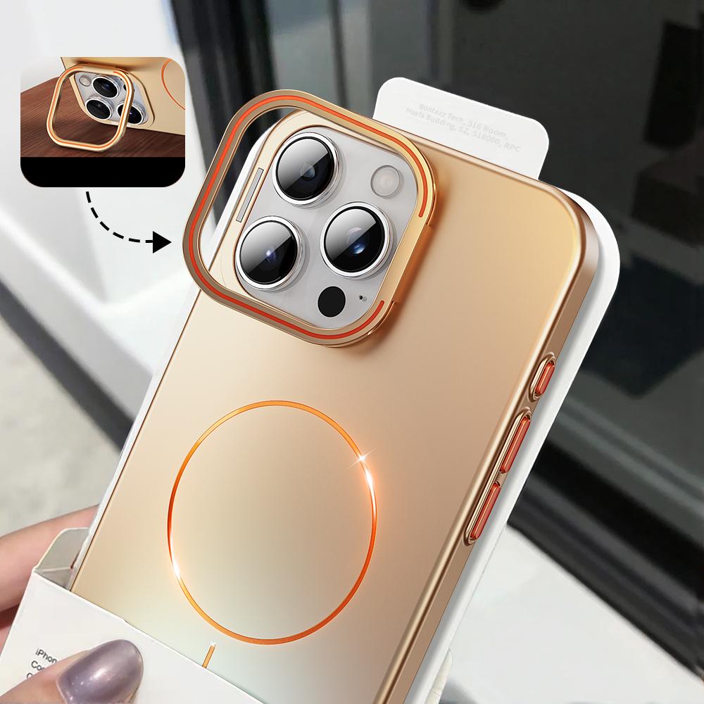 

Lens Kickstand Holder For Magsafe Case for iPhone 16 15 14 13 Pro Max Matte Magnetic Shockproof Hard Camera Ring Cover For iPhone 13 Pro