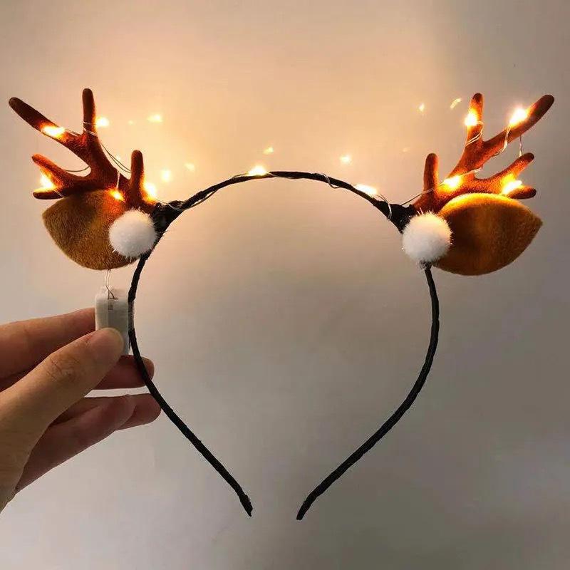 Barrette Serre-tête Bois de Faon Style Mori - Accessoire de Cheveux de Noël Mignon d'Inspiration Féerique pour Femmes