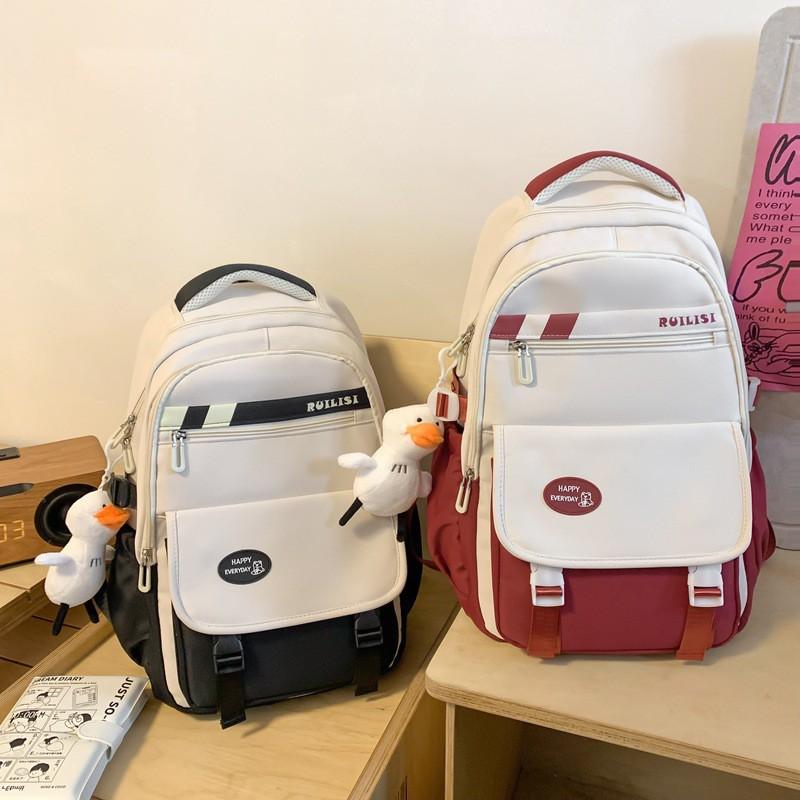 Large-capacity Leisure College Students Backpack Junior High School Schoolbag Middle Ins Style Female