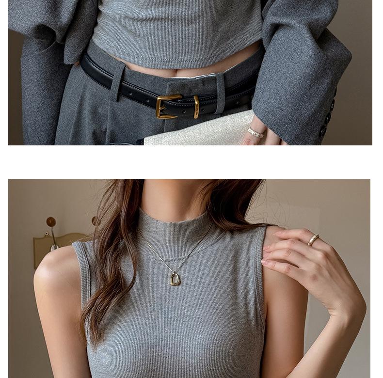 Damen formendes Tencel Tanktop mit halbem Stehkragen - Gebürstete gerade Schulter Basis-Top für Herbst/Winter