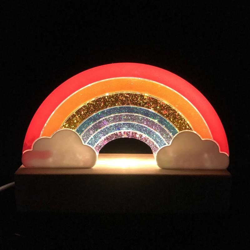 1x/6x Night Light Epoxy Resin Molds Silicone Mold Set Rainbow Moon Clouds Game Console Shaped Mold Table Lamp Decoration