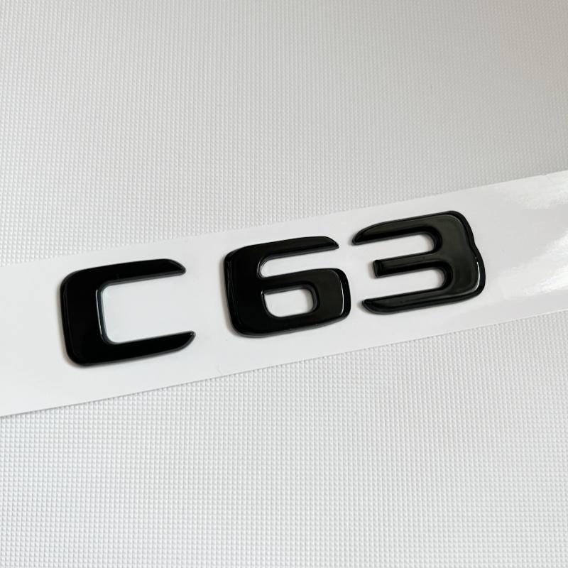 

3D Black C63S Logo Letters V8 BITURBO Badge Car Rear Star Sticker Trunk AMG Emblem For Mercedes Benz AMG W205 C205 Accessories