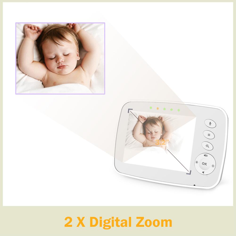 SM32 2.4G Wireless Baby Monitor with Camera IR Night Vision Babyphone Temperature Crying Monitoring Video Recording Nanny Care