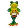 Guitarist Frog Figurine Resin Drummer Frog Sculpture Animal Decoration Frog Statue for Home Office Desktop Decor