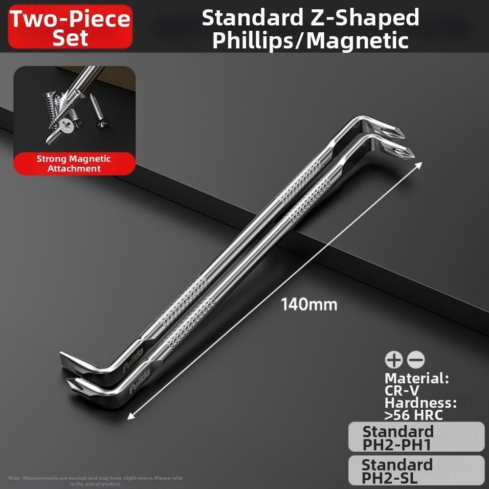 

Flathead Z-shaped Screwdriver for Home Use Woodworking Equipment Repair and Bicycle Maintenance 2pcs