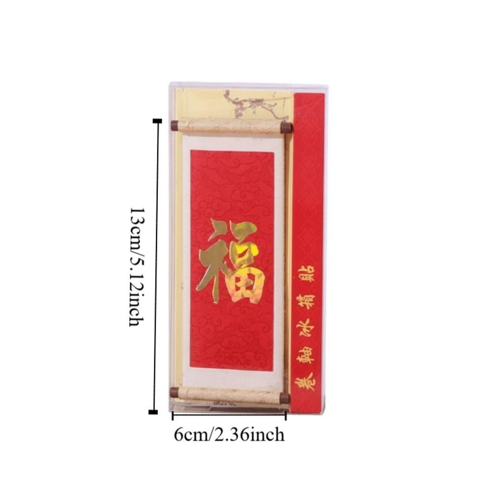 Wooden New Year Magnetic Sticker Blessing Traditional Chinese Style Refrigerator Magnets Festive Decoration