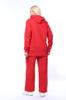 Women's Style Big Size Under-Upper Team Red Wide Pattern Knitted Ribbed Bottom-Top Plus Size Suit