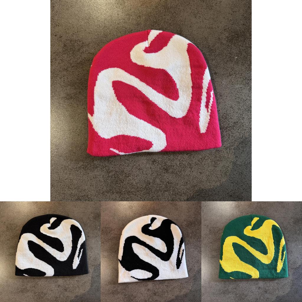 Halloween Knit Cap With High Top Design Acrylic Warm Hat For Autumn And Spring