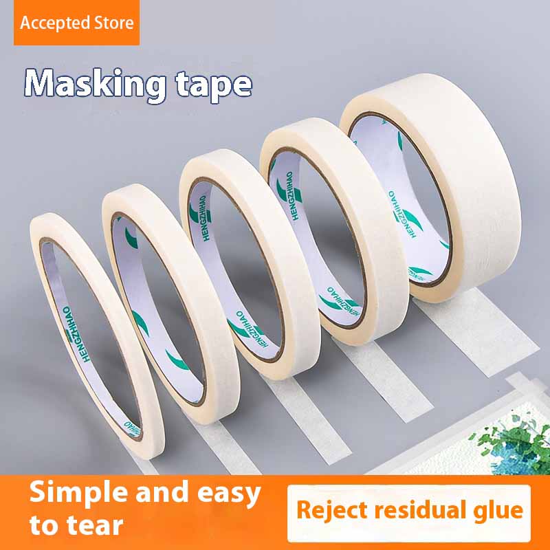 1PCS 15M Masking Tape White 8mm-50mm Single Side Tape Adhesive Crepe Paper for Oil Painting Sketch Drawing Supplies Car PaintinPinstriping Tape 3