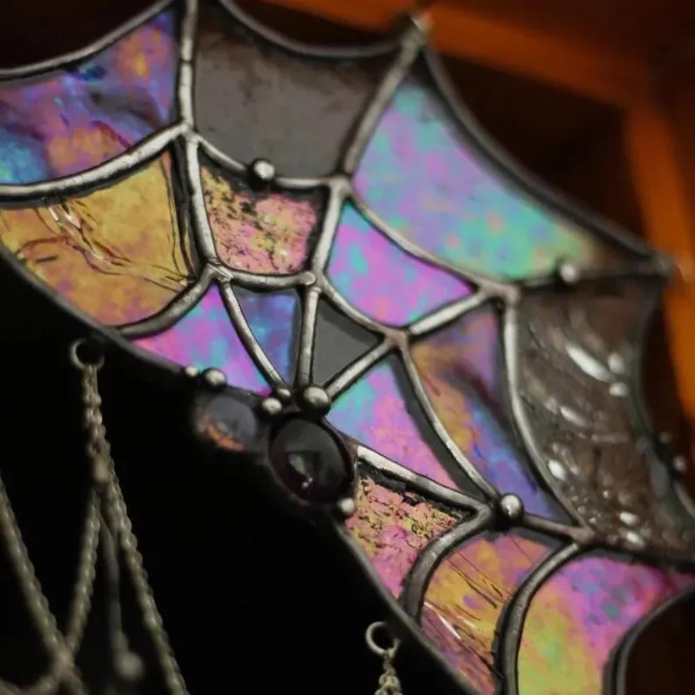 Acrylic Spiderweb Door Topper Decoration Quartered Halloween Door Corner Sign  Haunted House