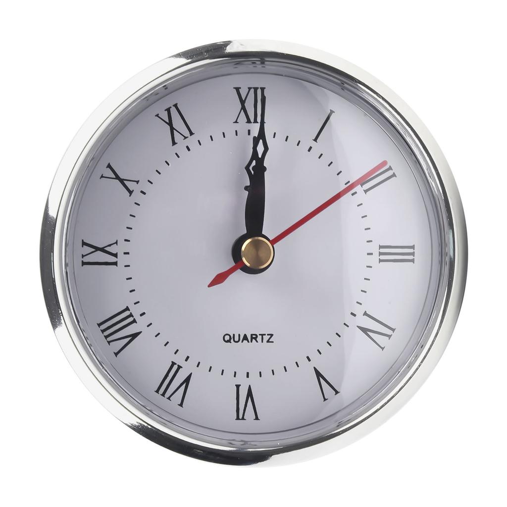 80mm Quartz Clock Insert Round Clocks Head Silver Accessories Classic Clock DIY Rabic Roman Numeral New Practical