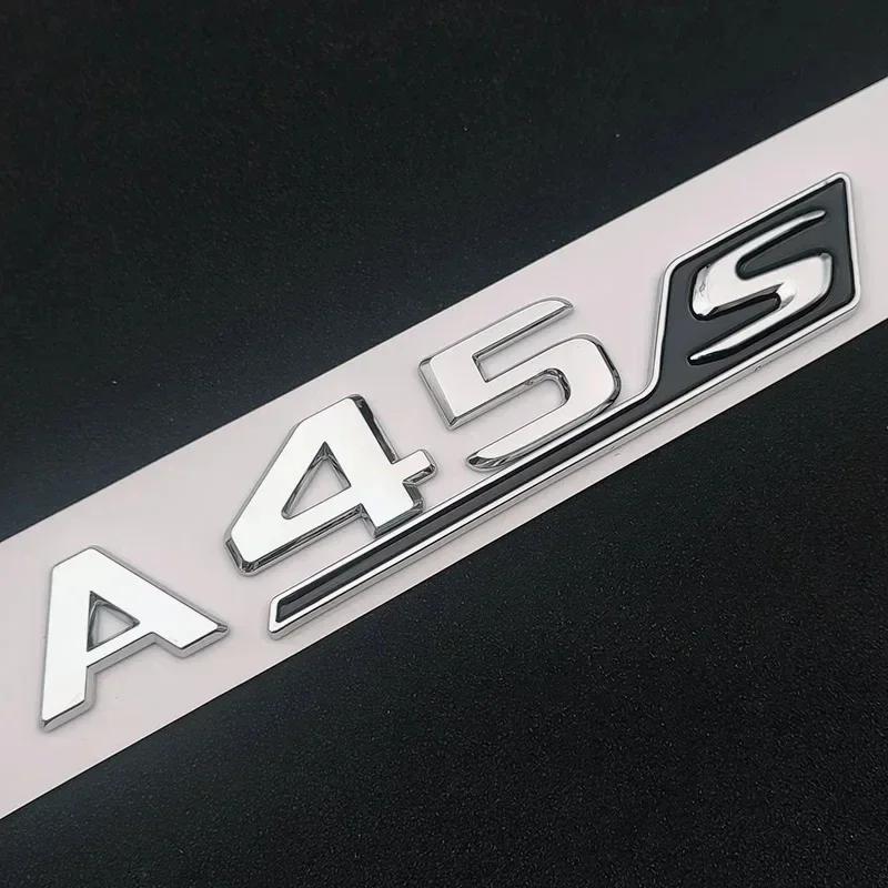 FUP1  ABS Chrome For Mercedes A 35 45 AMG W177 W176 A35 A45 A45S TURBO 4MATIC Car Trunk Letters Emblem Badge Logo Stickers Accessories