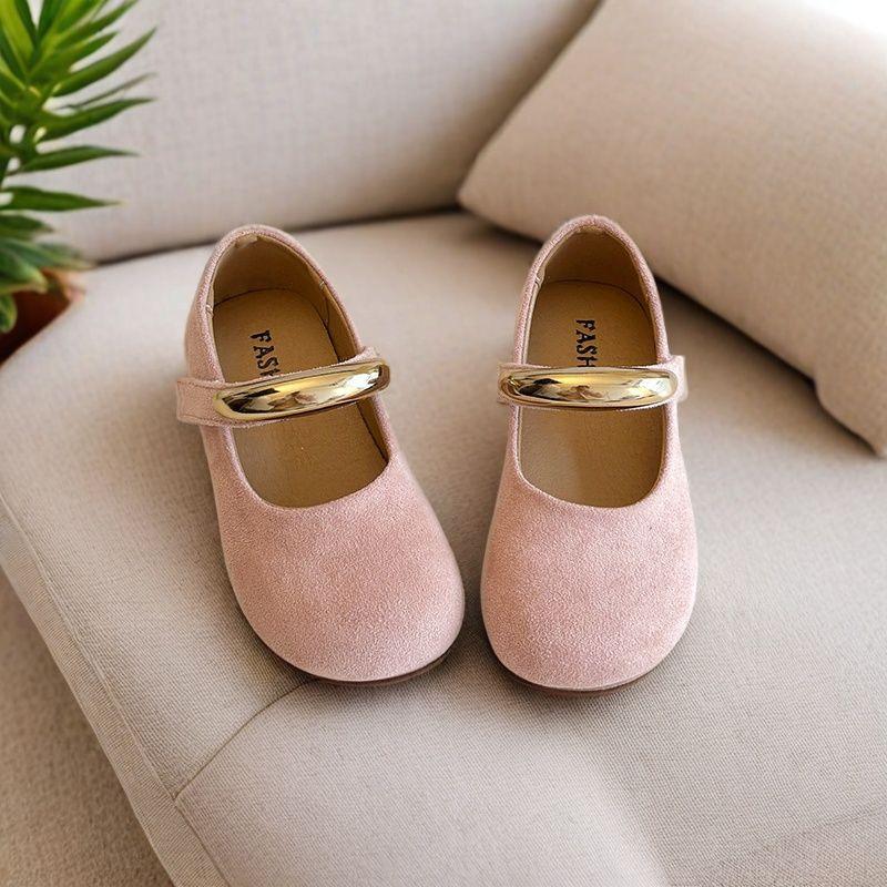 

Girls New Style Leather Shoes, Anti-slip Shoes, Soft Sole, Bean-shaped Shoes, Single Shoes 23 розовый