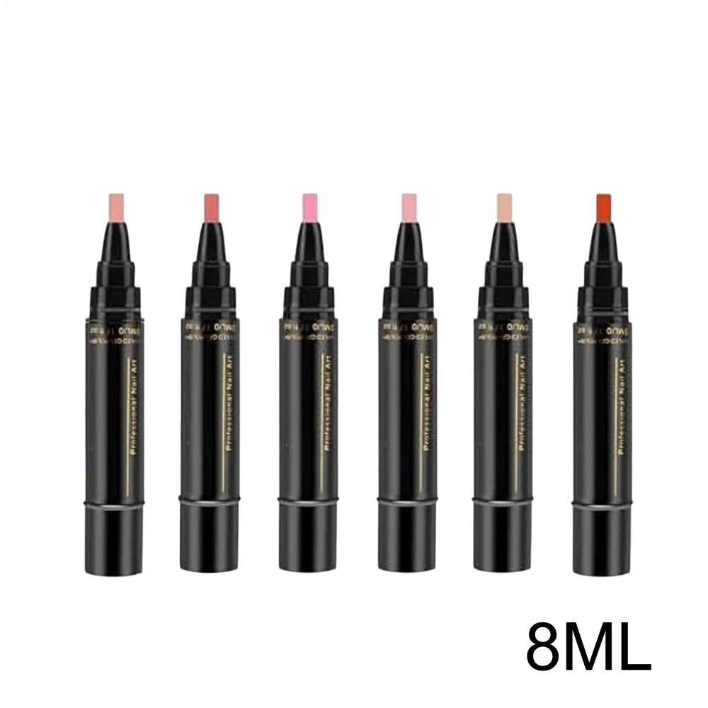 6 Pezzi Penna Gel per Unghie 3 in 1 Multicolore 5ml Asciugatura Rapida Senza UV Design per Unghie Fai-da-Te Colori Durevoli Set di Pennelli per Pittura Manicure