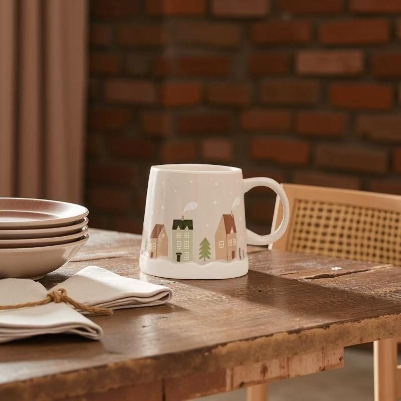 Christmas Ceramic Cup Coffee Mugs Household Exquisite Afternoon Tea Cups Creativity Breakfast Milk Cute Couple Coffee Cup Gift l